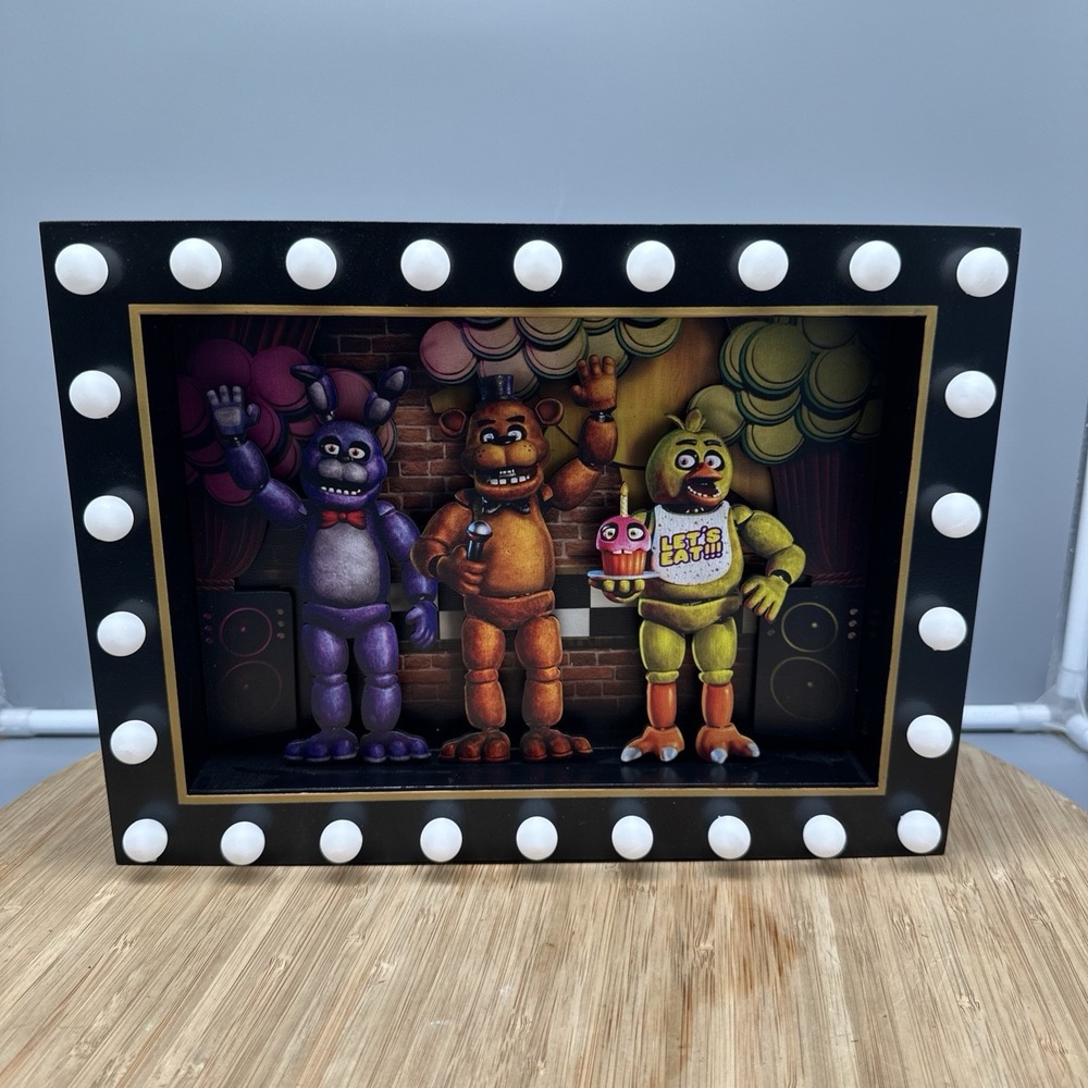Five Nights at Freddy's Lighted Marquee Sign w/ Bonnie Freddy Fazbear Chica New